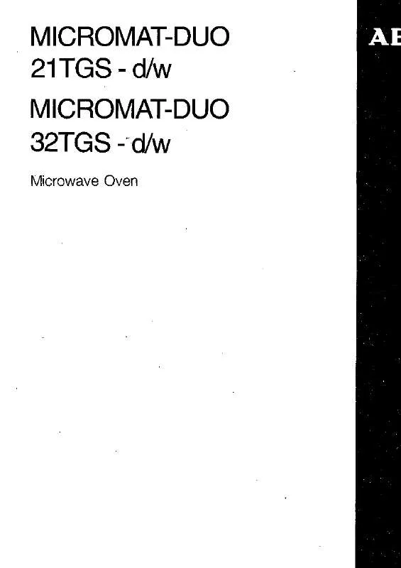 Mode d'emploi AEG-ELECTROLUX MCDUO32TGS-W-GB