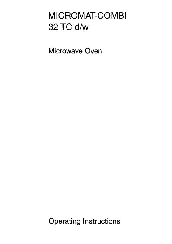 Mode d'emploi AEG-ELECTROLUX MICROMAT COMBI 32 TC D