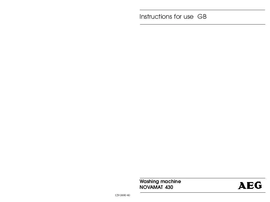 Mode d'emploi AEG-ELECTROLUX NOVAMAT430