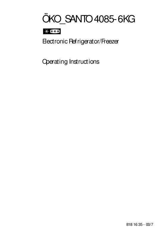 Mode d'emploi AEG-ELECTROLUX O-SANTO.4085-6.KG