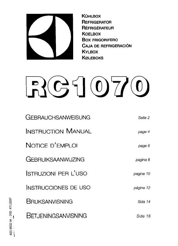 Mode d'emploi AEG-ELECTROLUX RC1070-2