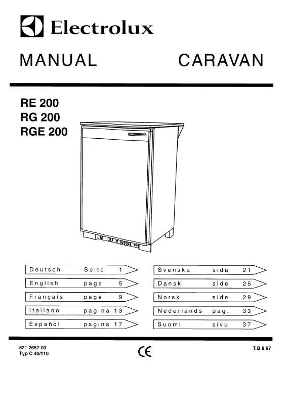 Mode d'emploi AEG-ELECTROLUX RG200