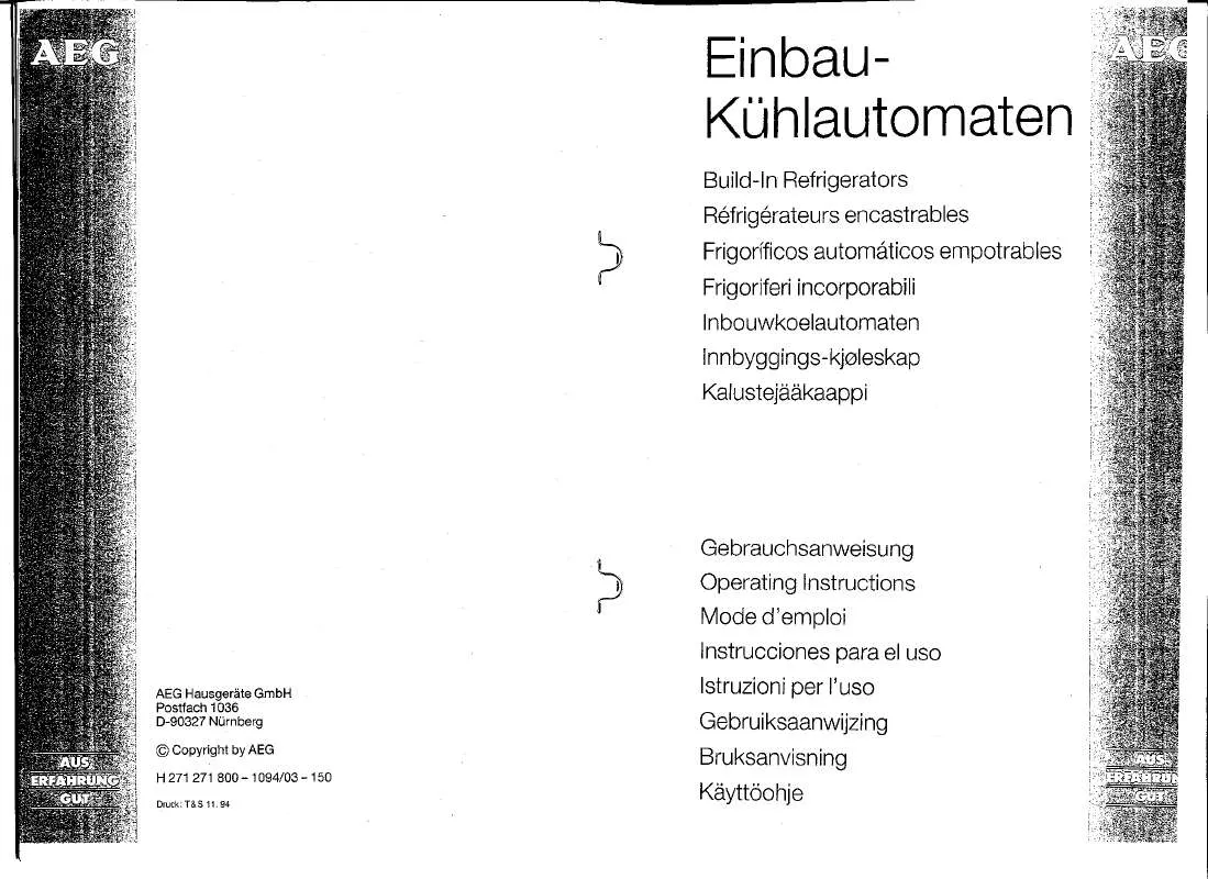 Mode d'emploi AEG-ELECTROLUX SANTO.1742-4.E-M3D.L