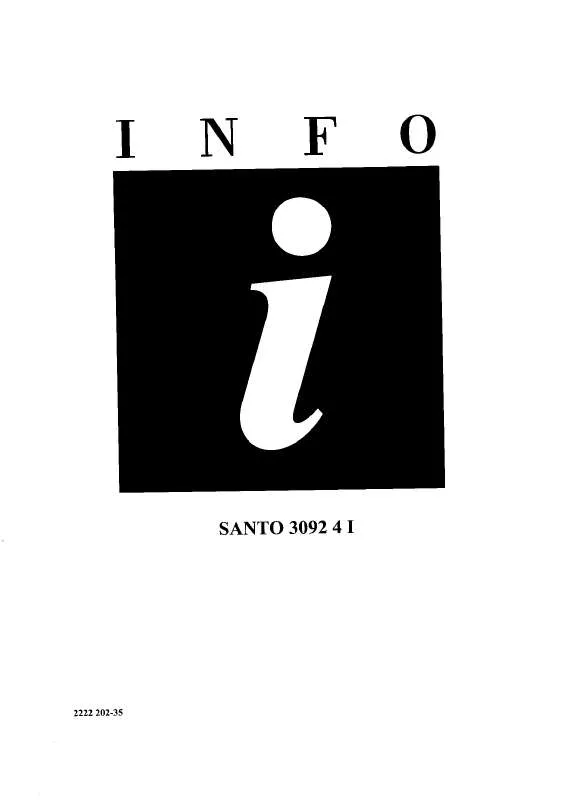 Mode d'emploi AEG-ELECTROLUX SANTO3092-4I