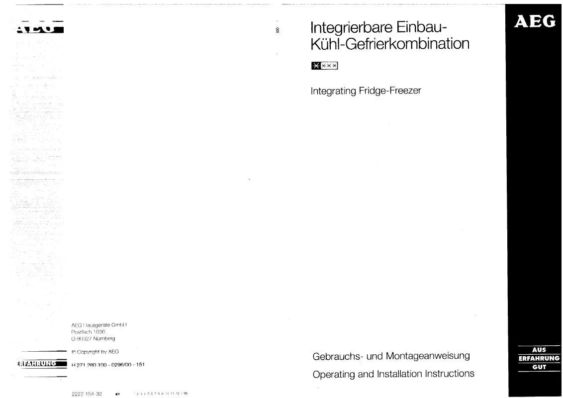 Mode d'emploi AEG-ELECTROLUX SANTO3134-1I