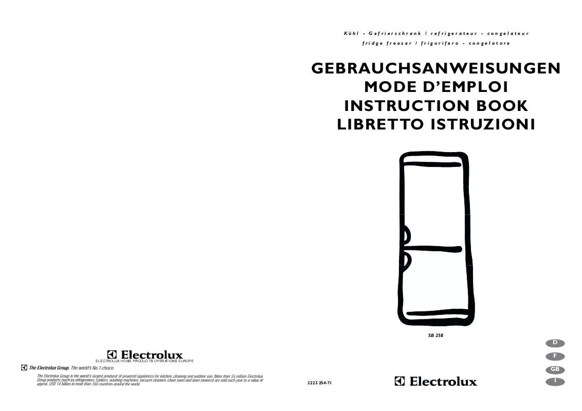 Mode d'emploi AEG-ELECTROLUX SB258