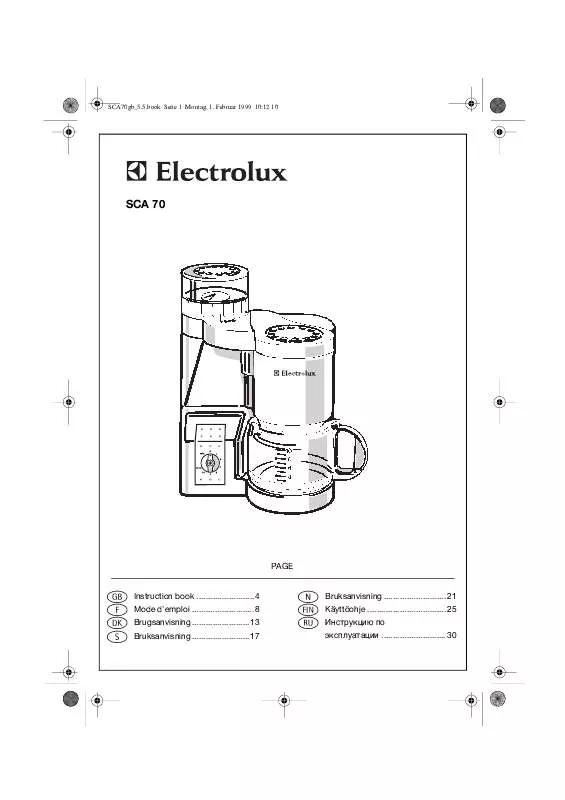 Mode d'emploi AEG-ELECTROLUX SCA70