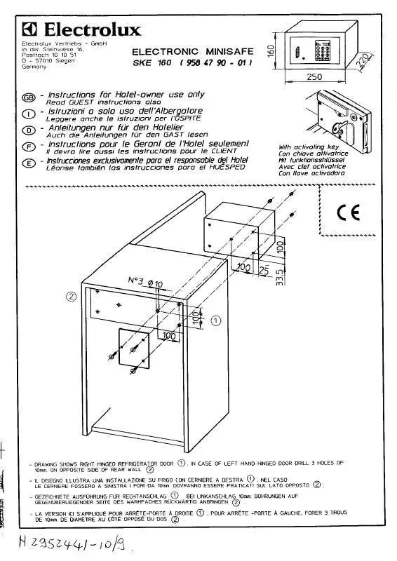 Mode d'emploi AEG-ELECTROLUX SKE160