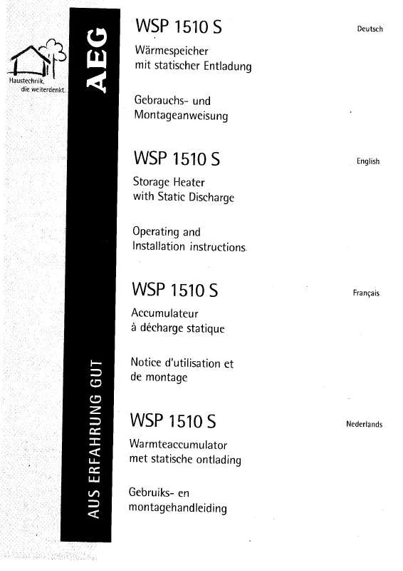 Mode d'emploi AEG-ELECTROLUX WSP1510S