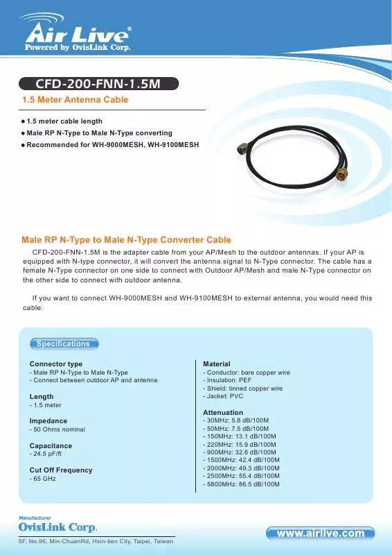 Mode d'emploi AIRLIVE CFD-200-FNN-1.5M