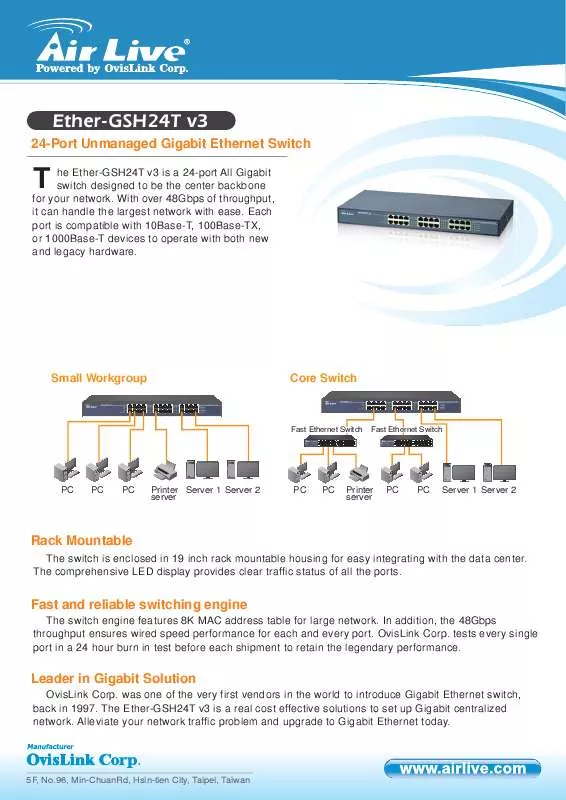 Mode d'emploi AIRLIVE ETHER-GSH24T V3