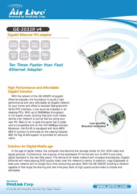 Mode d'emploi AIRLIVE GE-2032R V4