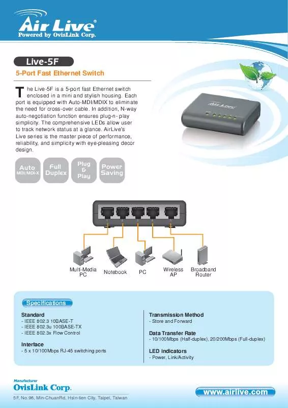 Mode d'emploi AIRLIVE LIVE-5F