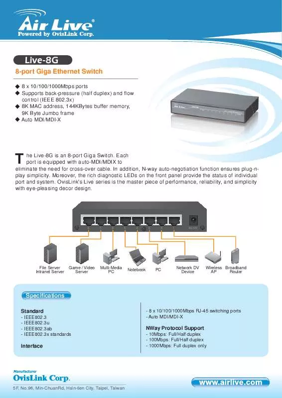 Mode d'emploi AIRLIVE LIVE-8G
