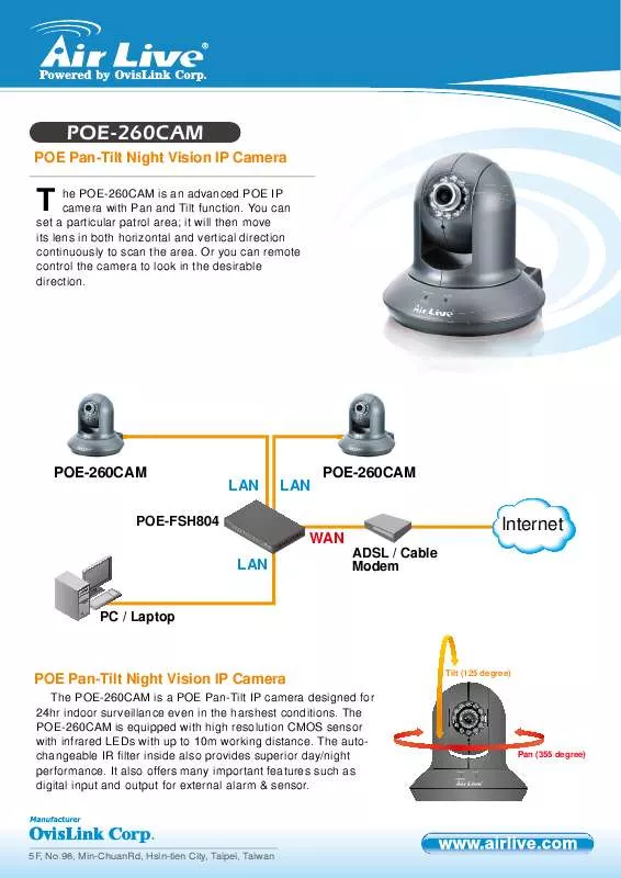 Mode d'emploi AIRLIVE POE-260CAM