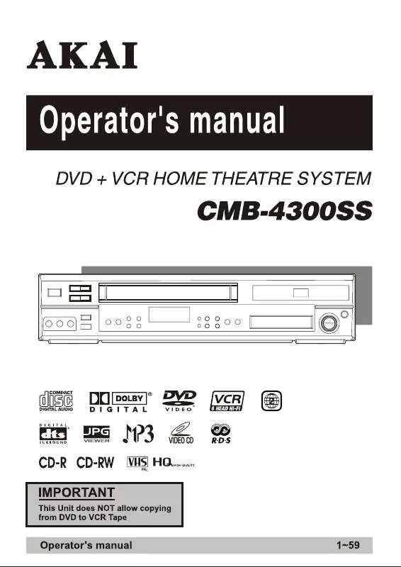 Mode d'emploi AKAI CMB4300SS