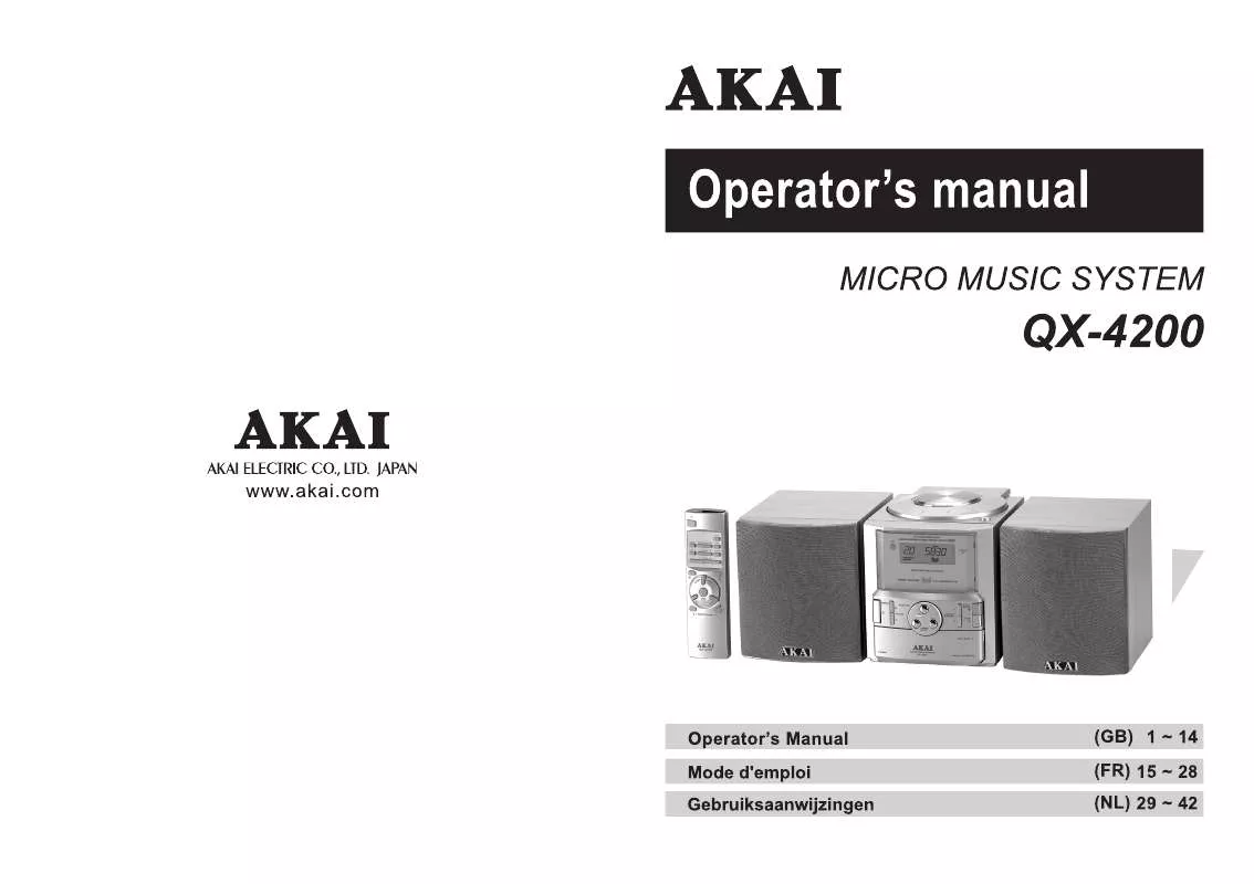 Mode d'emploi AKAI QX4200