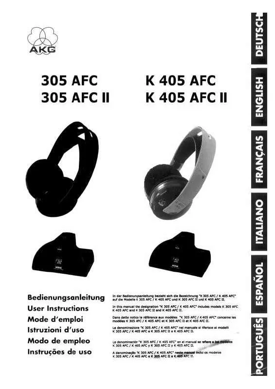 Mode d'emploi AKG 305 AFC II