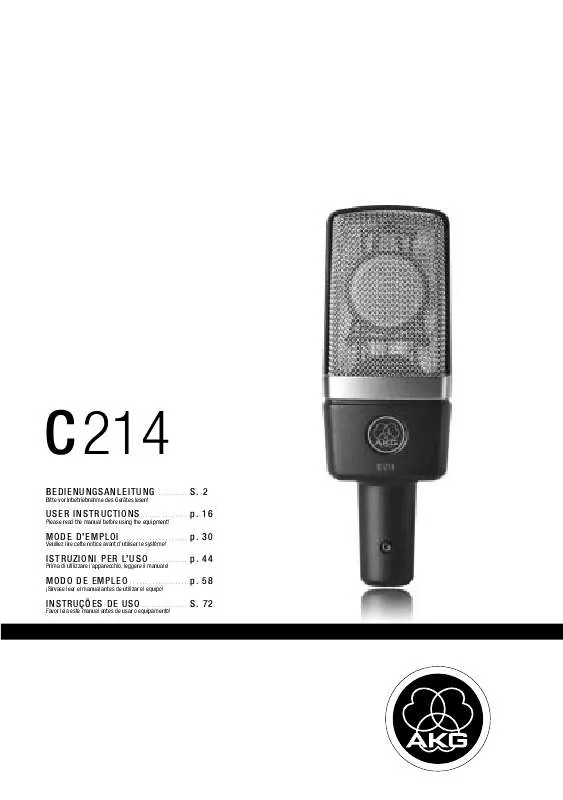 Mode d'emploi AKG C 214