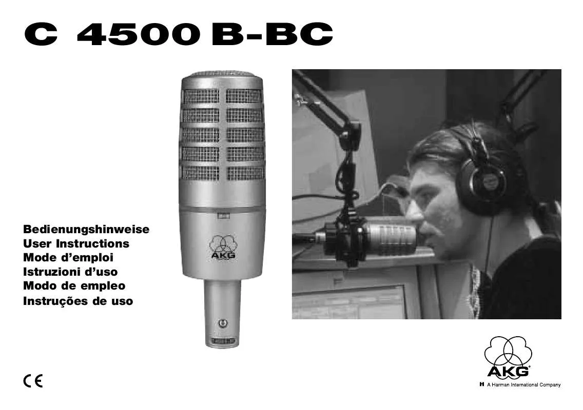 Mode d'emploi AKG C 4500 B-BC