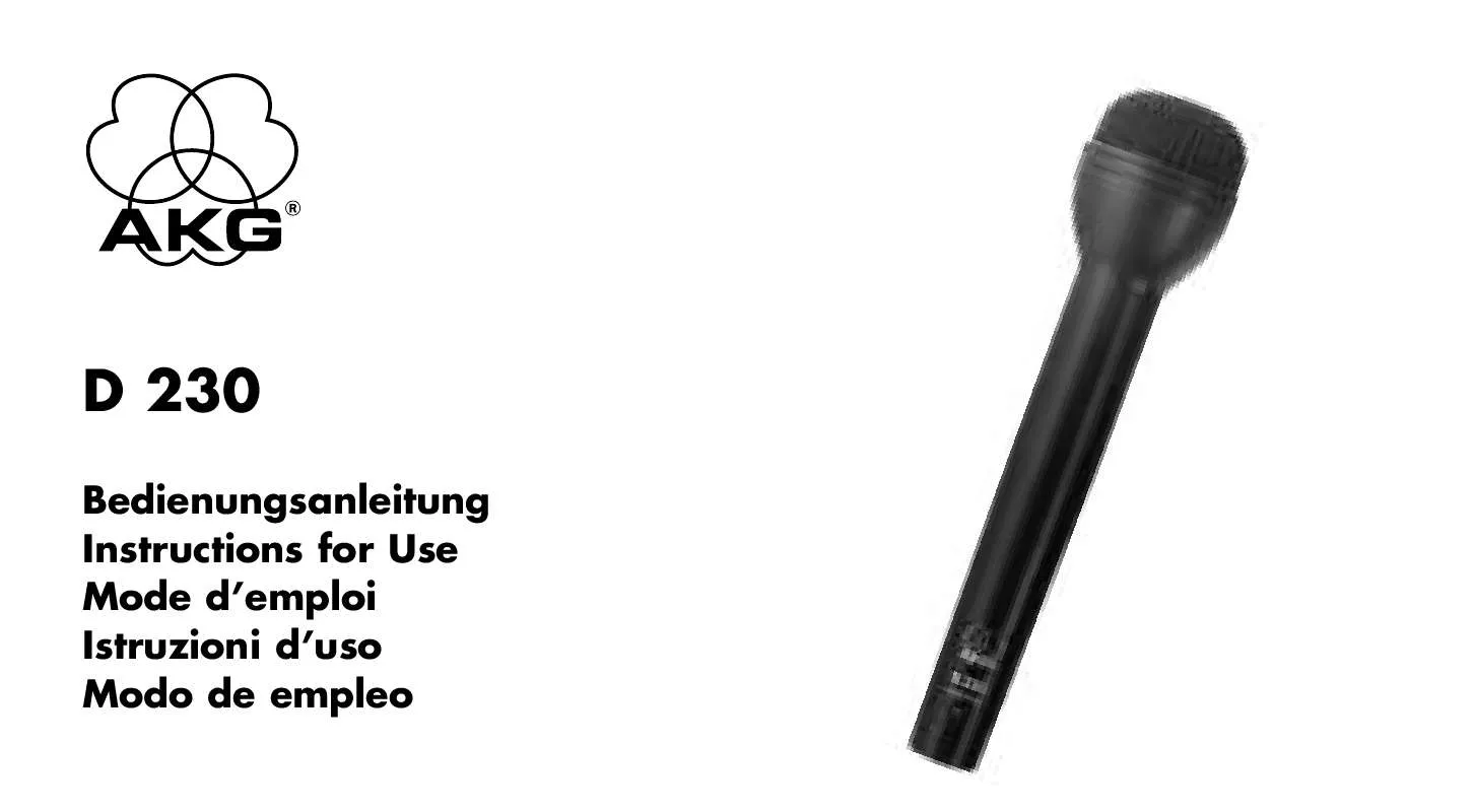 Mode d'emploi AKG D 230