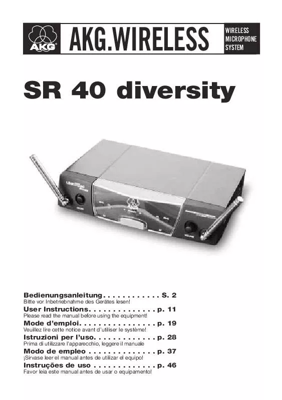 Mode d'emploi AKG SR 40 DIVERSITY