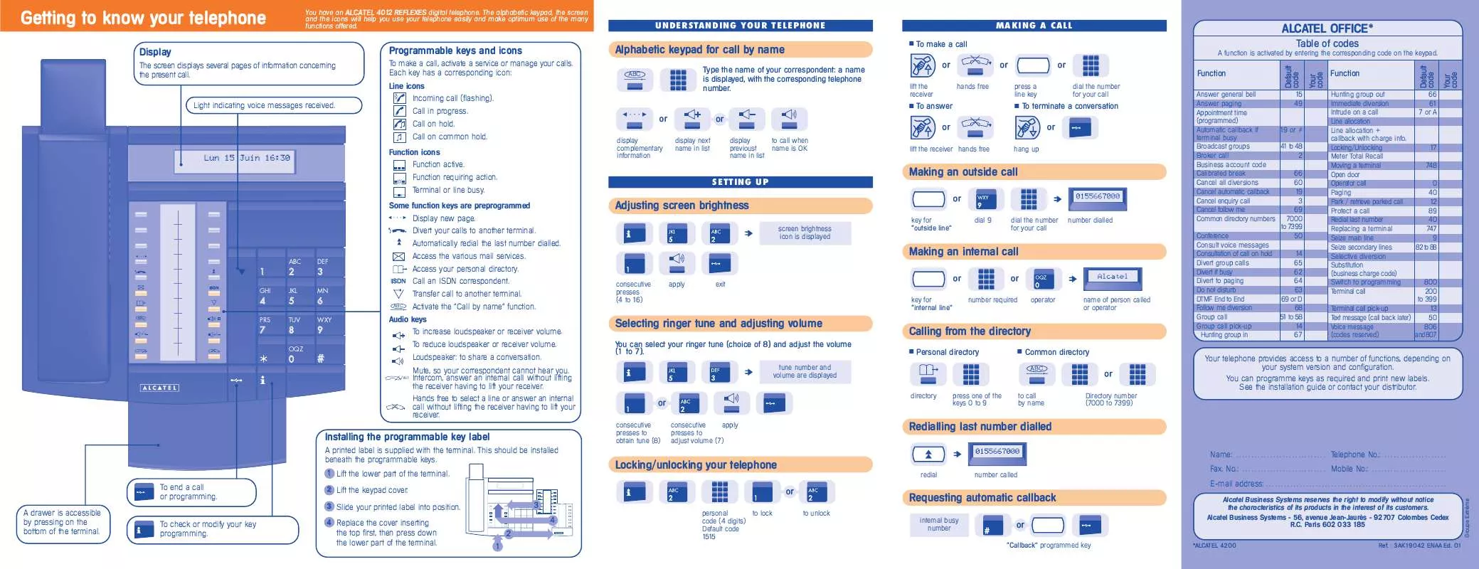 Mode d'emploi ALCATEL 4012