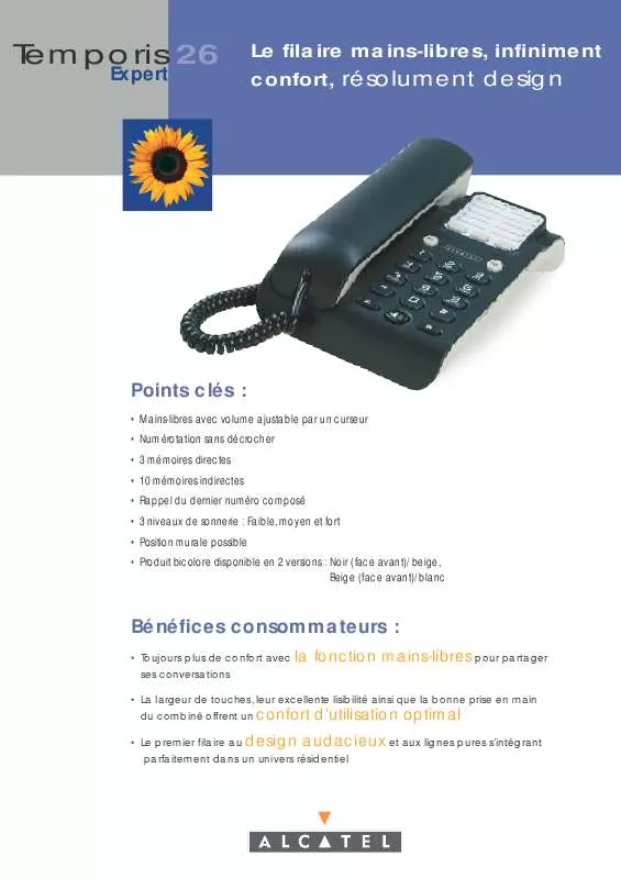 Mode d'emploi ALCATEL TEMPORIS 26