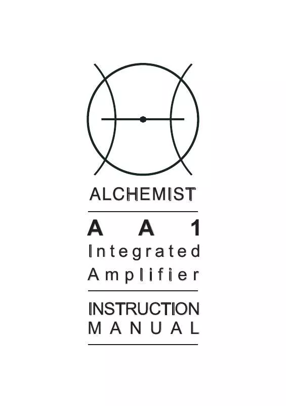 Mode d'emploi ALCHEMIST AA1