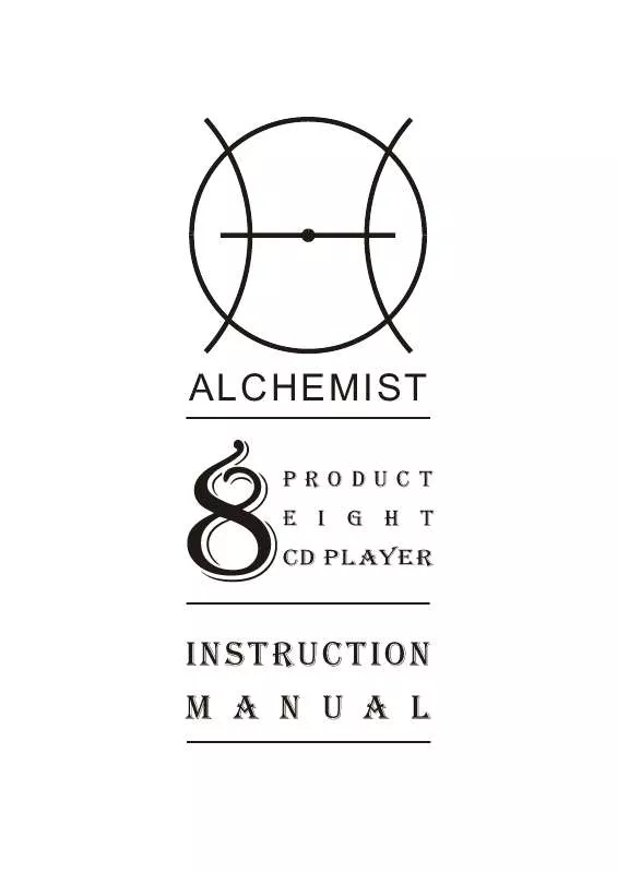 Mode d'emploi ALCHEMIST PRODUCT 8 CD