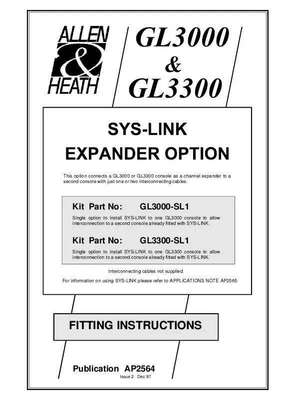 Mode d'emploi ALLEN & HEATH GL3300
