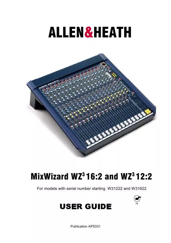 Mode d'emploi ALLEN & HEATH MIXWIZARD WZ3 12-2