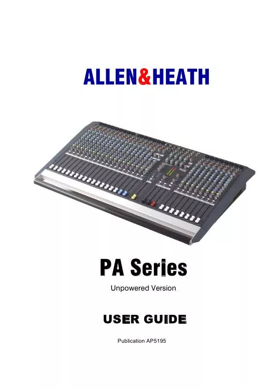 Mode d'emploi ALLEN & HEATH PA28