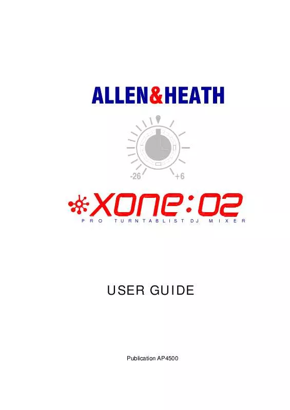 Mode d'emploi ALLEN & HEATH XONE 02