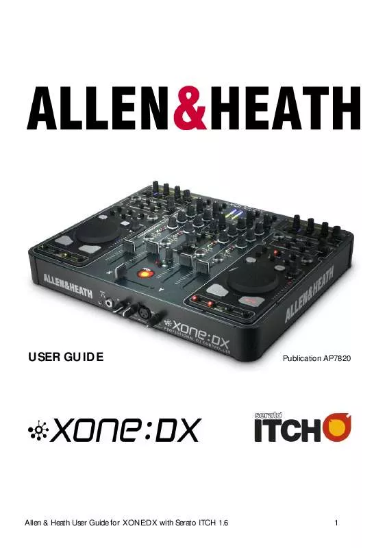 Mode d'emploi ALLEN & HEATH XONE DX