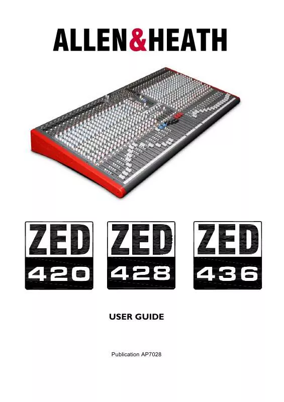 Mode d'emploi ALLEN & HEATH ZED 420