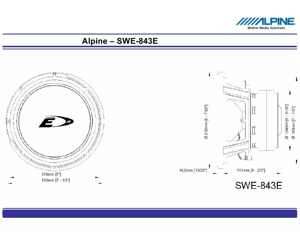 Mode d'emploi ALPINE SWE-0843E