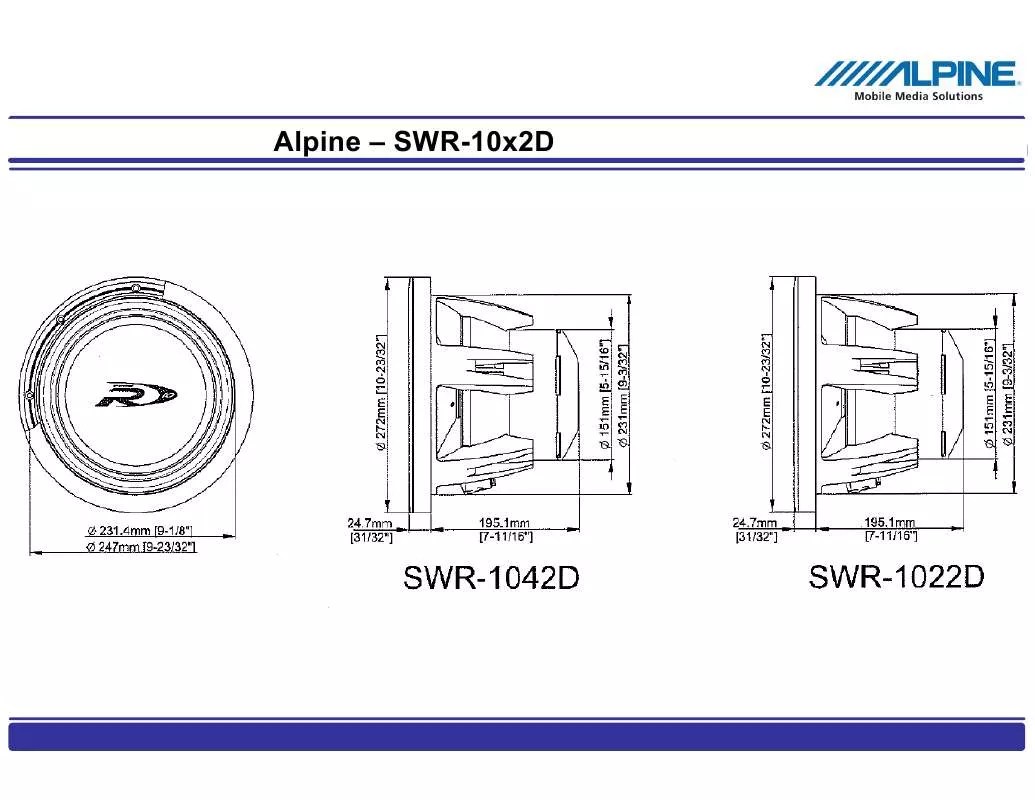 Mode d'emploi ALPINE SWR-10X2D