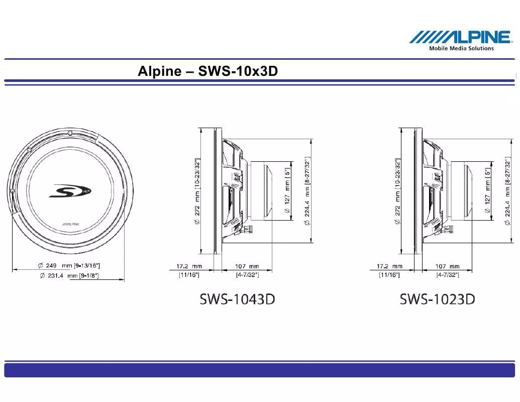 Mode d'emploi ALPINE SWS-1043D