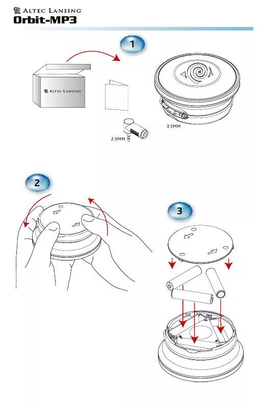 Mode d'emploi ALTEC LANSING ORBIT-MP3