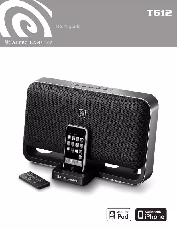 Mode d'emploi ALTEC LANSING T612