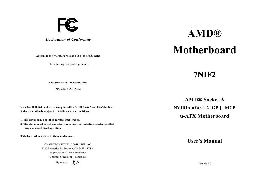 Mode d'emploi AMD 7NIF2