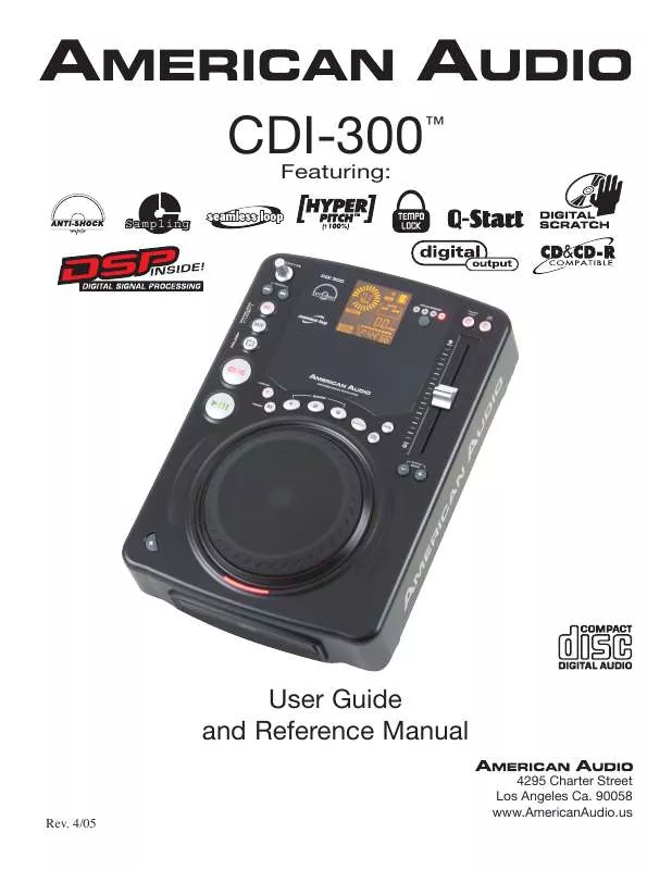 Mode d'emploi AMERICAN AUDIO CDI-300