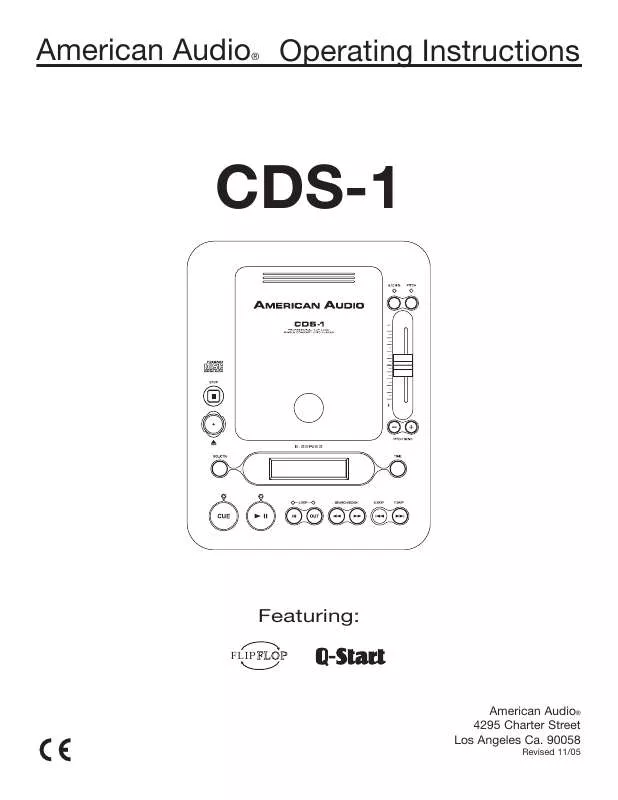 Mode d'emploi AMERICAN AUDIO CDS-1