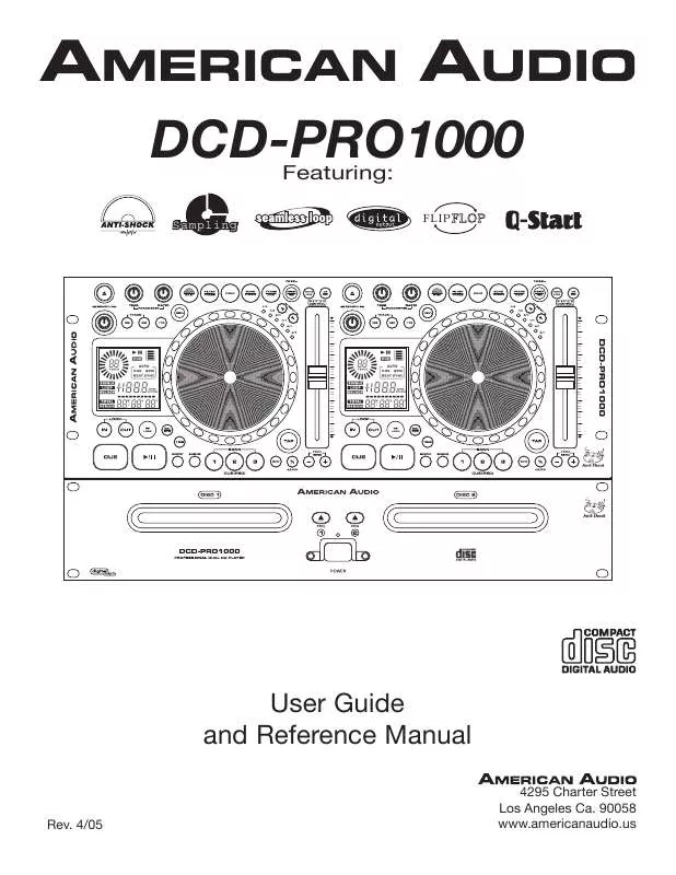 Mode d'emploi AMERICAN AUDIO DCD-PRO1000