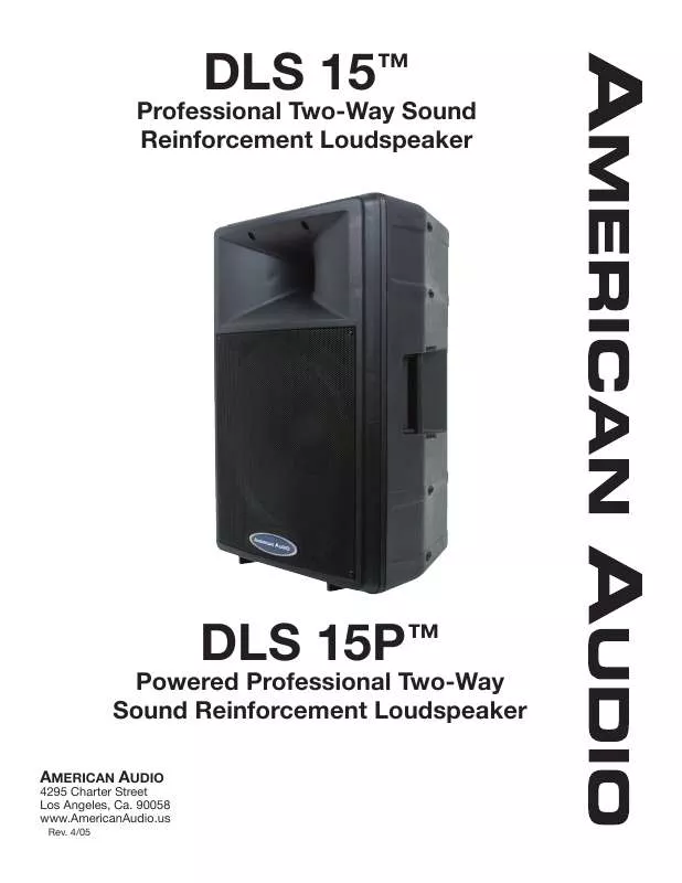 Mode d'emploi AMERICAN AUDIO DLS 15P