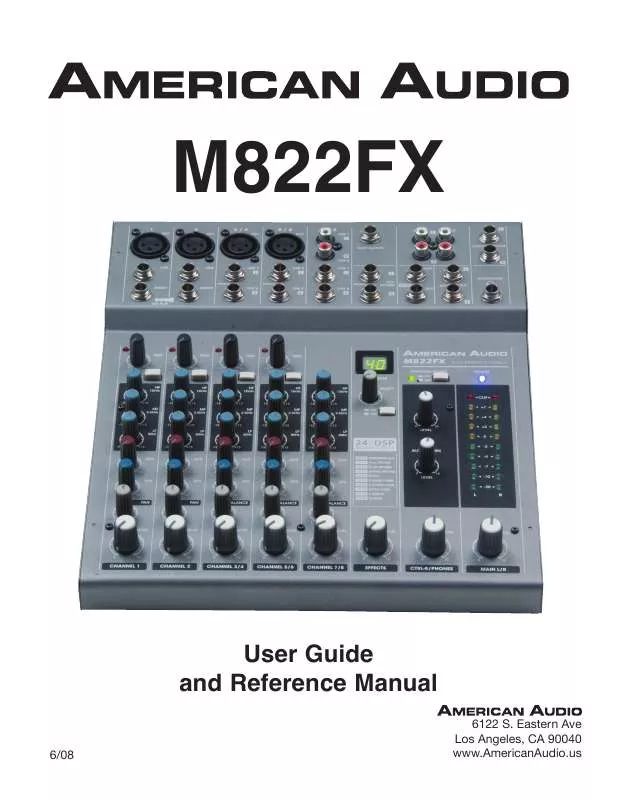 Mode d'emploi AMERICAN AUDIO M822FX