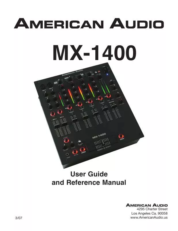 Mode d'emploi AMERICAN AUDIO MX-1400