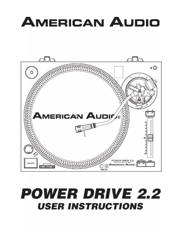 Mode d'emploi AMERICAN AUDIO POWER DRIVE 22