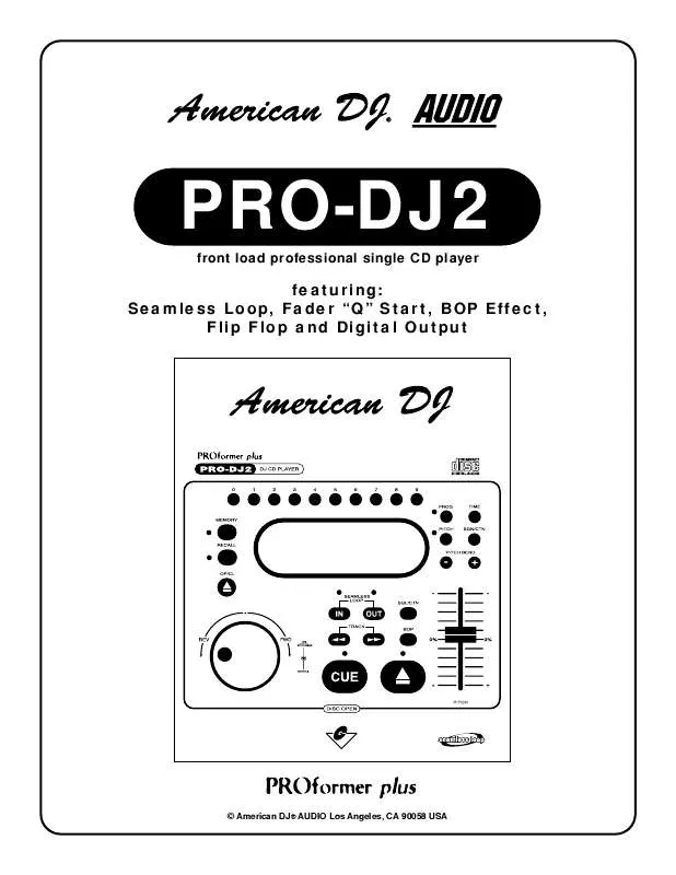 Mode d'emploi AMERICAN AUDIO PRO-DJ2
